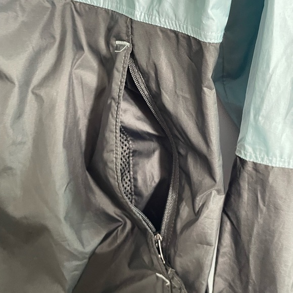 Columbia Blue Teal Black Mesh Windbreaker Zip Up Running Jacket Size Small - Picture 9 of 14